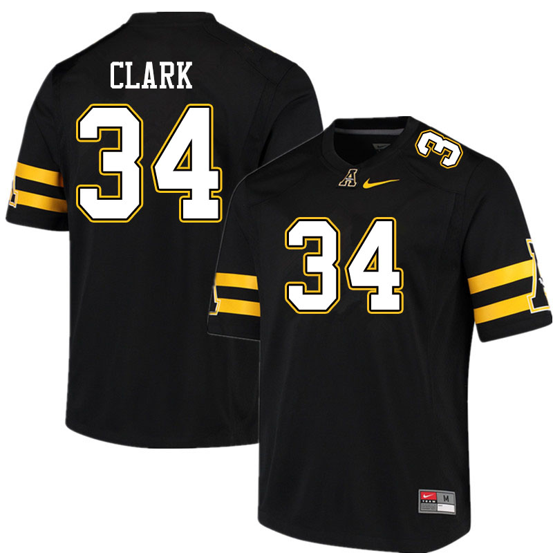 Men #34 Nakendrick Clark Appalachian State Mountaineers College Football Jerseys Sale-Black